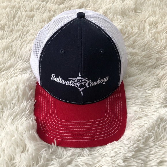 OUTDOOR CAP • Saltwater Cowboys Charleston Embroidered Snapback Hat Red/ Navy - Picture 11 of 12